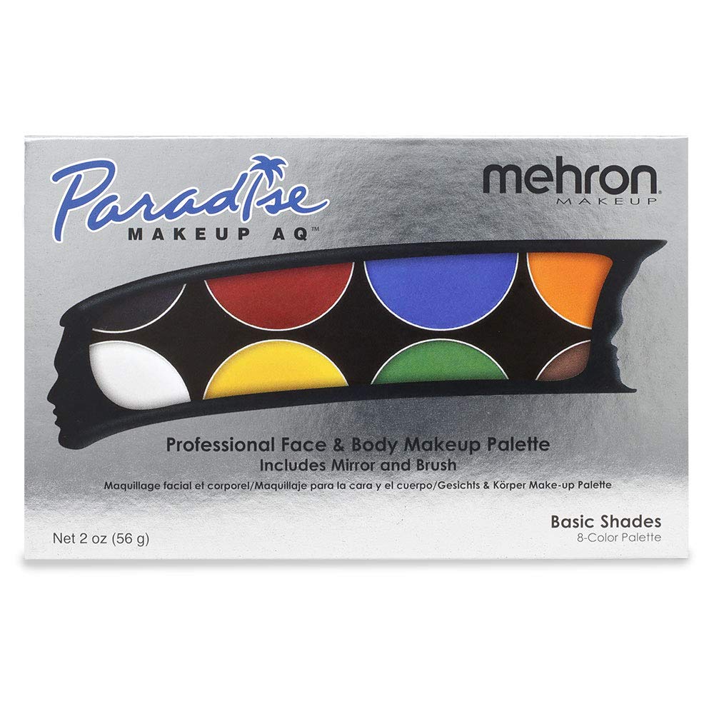 Mehron Makeup Paradise AQ Face & Body Paint 8 Color Palette (Basic) : Beauty