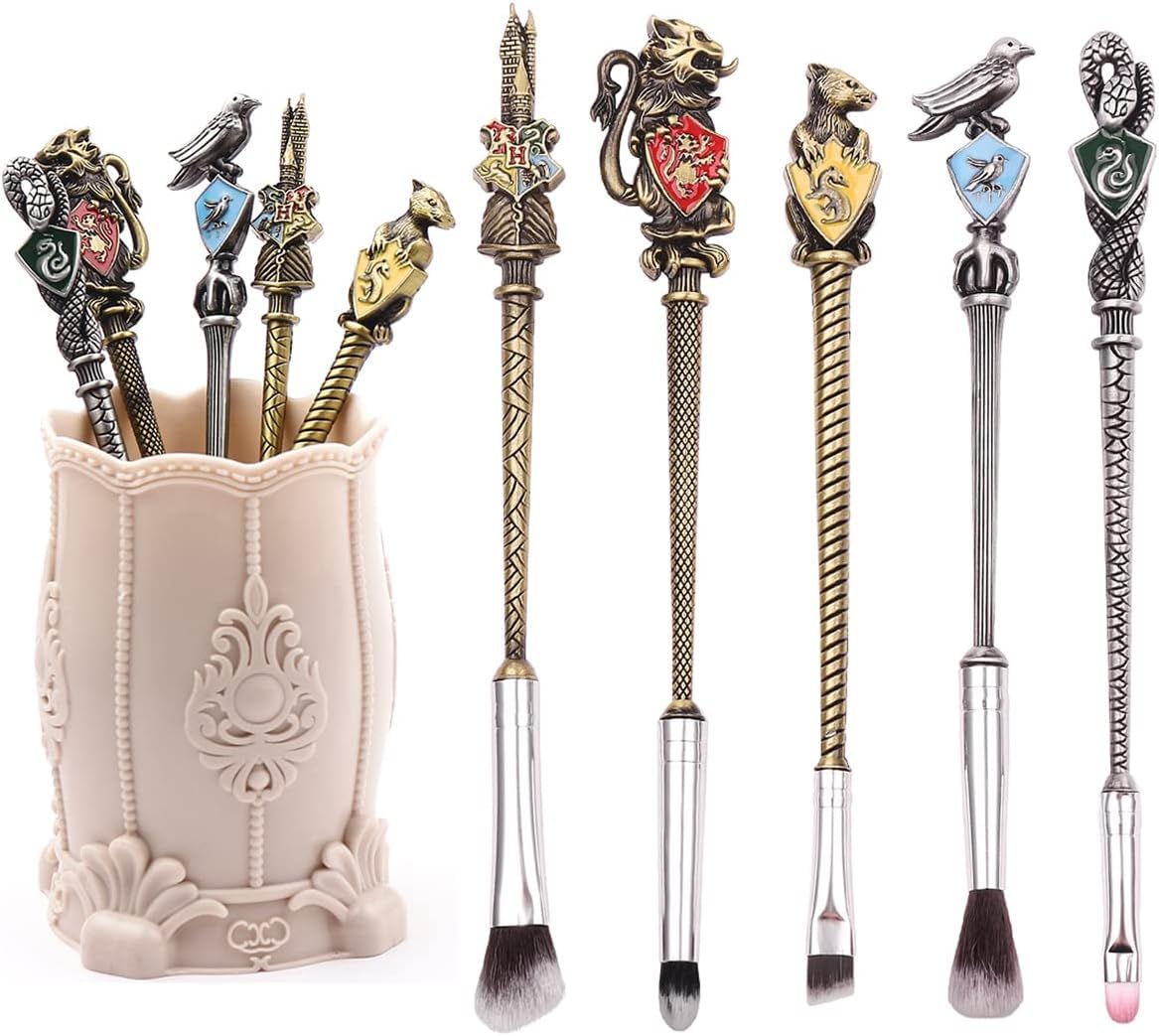 Photo 1 of ?2 Color Options? Hary Pottter Gifts Metal Makeup Brushes Set Gifts Wi-zard Wand Makeup Brushes Set for Women Magic Eye Shadow Eyeliner Blending Lip Brush - Brushes Holder Pot Not Included