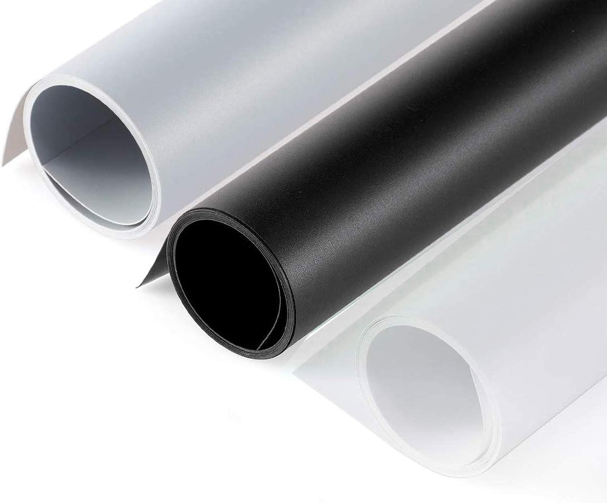 Selens Photography Backdrop PVC Background 80x150cm White Black Grey Vinyl Paper Photo Studio Matte Waterproof Kit for Food Product Props Portrait Flat Lay Cosmetics Jewelry Shooting Video