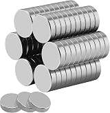 Wukong 30Pcs Round Neodymium Magnets 15mm x 4mm Silver N48 Strong