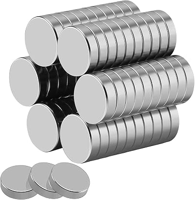 Wukong 30Pcs Round Neodymium Magnets 15mm x 4mm Silver N48 Strong