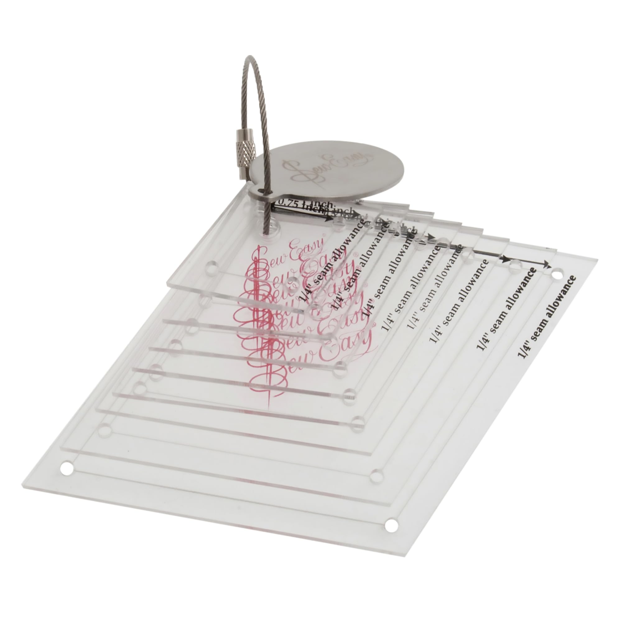 Sew Easy Mini Template – 8 Diamond Set Quilting & Patchwork Rule for Applique Sewing, Transparent Acrylic Non-Slip, 0.75 – 3”