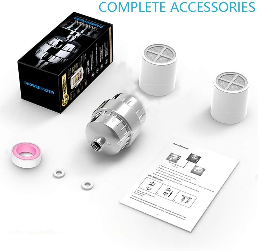 17 Stage Shower Filter Hard Water Softener – High Output Universal Replacement Cartridges with Vitamin C Shower Filter - Removes Chlorine Fluoride Heavy Metals and Other Sediments (17stage) - - 
