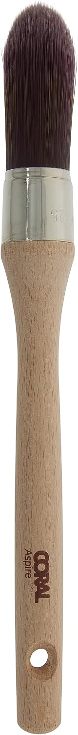 Coral 25mm Round Sash Paint Brush Professional Firm Pointed Profile view 4