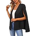 Women's Cape Blazer Split Long Sleeve Open Front Blazer Jacket Business Casual Suit Tops Cardigan Coats