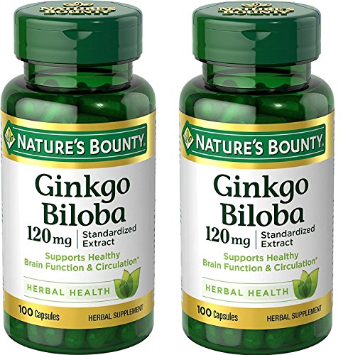 Nature's Bounty Ginkgo Biloba 120mg, 100 Capsules (Pack of 2)