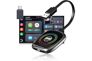 ONE CAR STEREO 5-in-1 OneCarStereo Wireless CarPlay Adapter Smart AI Box HE with HDMI-Out/USB-Input, Android Auto Video Box Stream OEM Wired Car Play YouTube Netflix TikTok, Dual Band WiFi with OTA Update