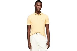Tommy Hilfiger Men's Short Sleeve Polo Shirts in Slim Fit with Stretch and Organic Pique Cotton