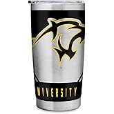 Rico Industries NCAA Adelphi University Panthers Standard 20oz Stainless Steel Tumbler with Lid - Great For Coffee, Tea, Water or Cocktails