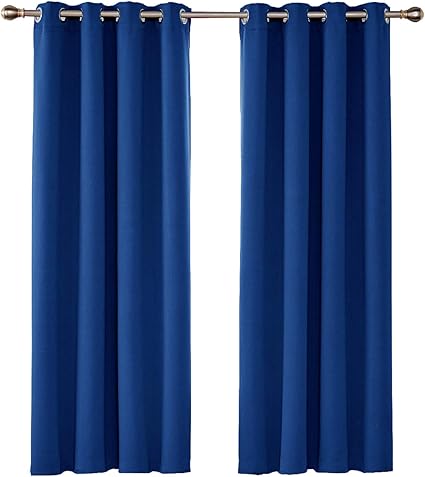 umi amazon brand cortinas salon opacas termicas aislantes frio y calor para ventanas suaves con ojales 2 paneles 117x183cm azul oscuro