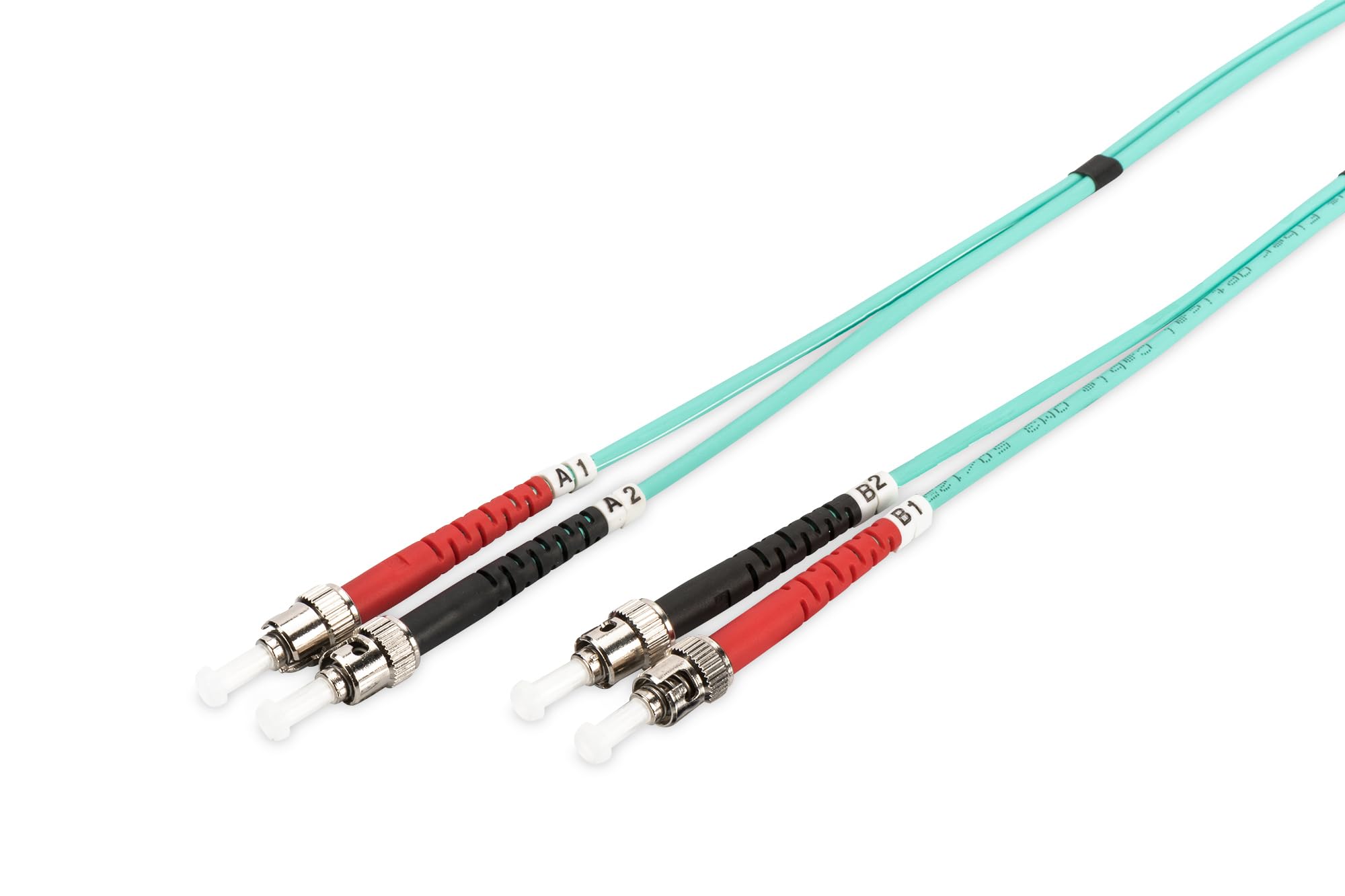 DIGITUS DK-2511-02/3 – Fibre Optic Cable OM3 – 2 m – ST to ST – Duplex Fibre Optic Cable – 1/10/40/100 Gbit/s – MM Multimode Fibre Optic LAN Cable – Fibre Type: 50/125 µ – Turquoise (Aqua)