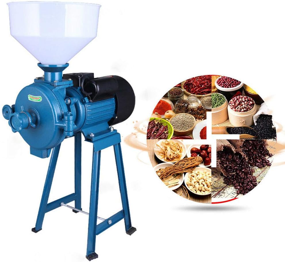 KOUGER Electric Grain Grinder,1500w Commercial Grain Mills High Speed Mill Grinder Corn Grain Rice Wheat Feed Mill Dry Cereals Grinder Food Grinding Machine with Funnel