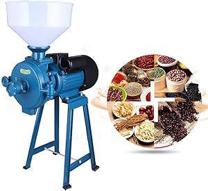 KOUGER Electric Grain Grinder,1500w Commercial Grain Mills High Speed Mill Grinder Corn Grain Rice Wheat Feed Mill Dry Cereals Grinder Food Grinding Machine with Funnel