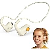 ANCwear Kids Open Ear Headphones, Wireless Bluetooth 5.3 Sports Ear Headphones, 17g Lightweight IPX6 Waterproof 24H Playtime for Kids,Students (Beige)