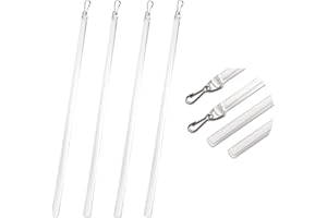 4PCS Clear Invisible PC Curtain Pull Rod with Hook - Drapery Opening and Closing Stick for High Hanging & Heavy Curtains in H