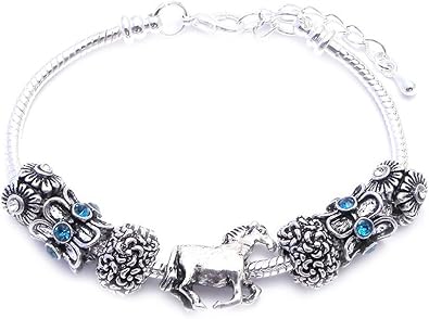 Pulsera de caballo de equitación para niña tipo Pandora caja de regalo: Amazon.es: Joyería