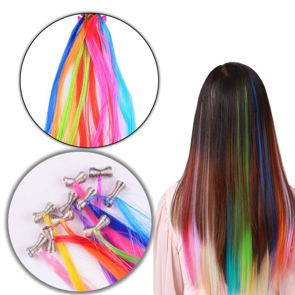 Majik Set Of 10 Pcs Colored Hair Extension For Women And Girls