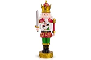 YT3 Studio Christmas Nutcracker Ornaments with Snow Globe, 8.3" Figures - Traditional Painted Nutcracker Soldier Puppets Collectible Dolls Home Decor