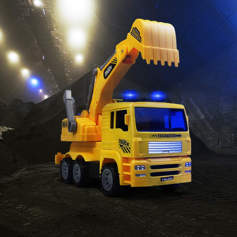 Excavador Cavador Juguetes de Ingenieria Construcción Vehículos Modelos de Autos Camiones con Luces y Musica para Niños Niñas 3 4 5
