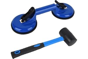 FCHO Floor Gap Fixer Tool for Laminate Floor Gap Repair Include Suction Cup and Mallet -Blue Kit(Can't use on scraped surface floor)