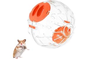 WNZQK Hamster Ball 4.92" Crystal Running Ball for Hamsters Run-About Exercise Ball Fitness Wheels Small Animal Toys Chinchilla Cage Accessories Small Rat Running Ball for Dwarf Hamster(S, Orange A)