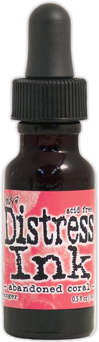 Ranger Distress Pad Re-Inker .5oz-Abandoned Coral, Multicolour, 15 ml