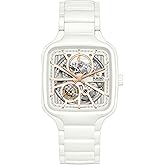 Rado - True Square Open Heart - Unisex Automatic Swiss Watch - 38mm Square White Dial - White High-Tech Ceramic Bracelet - R27073012