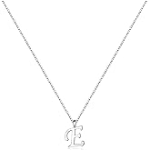 Yoosteel Valentines Gifts for Kids Her- S925 Sterling Silver Initial Necklaces for Women Teen Girls Sterling Silver Cursive Initial Necklace Jewelry Birthday Gifts for Girls