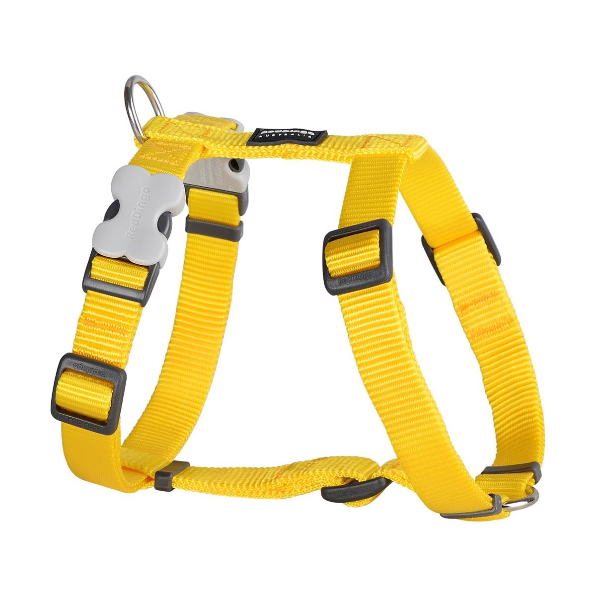 Red Dingo Dog Harness Plain, Yellow, Small 15mm