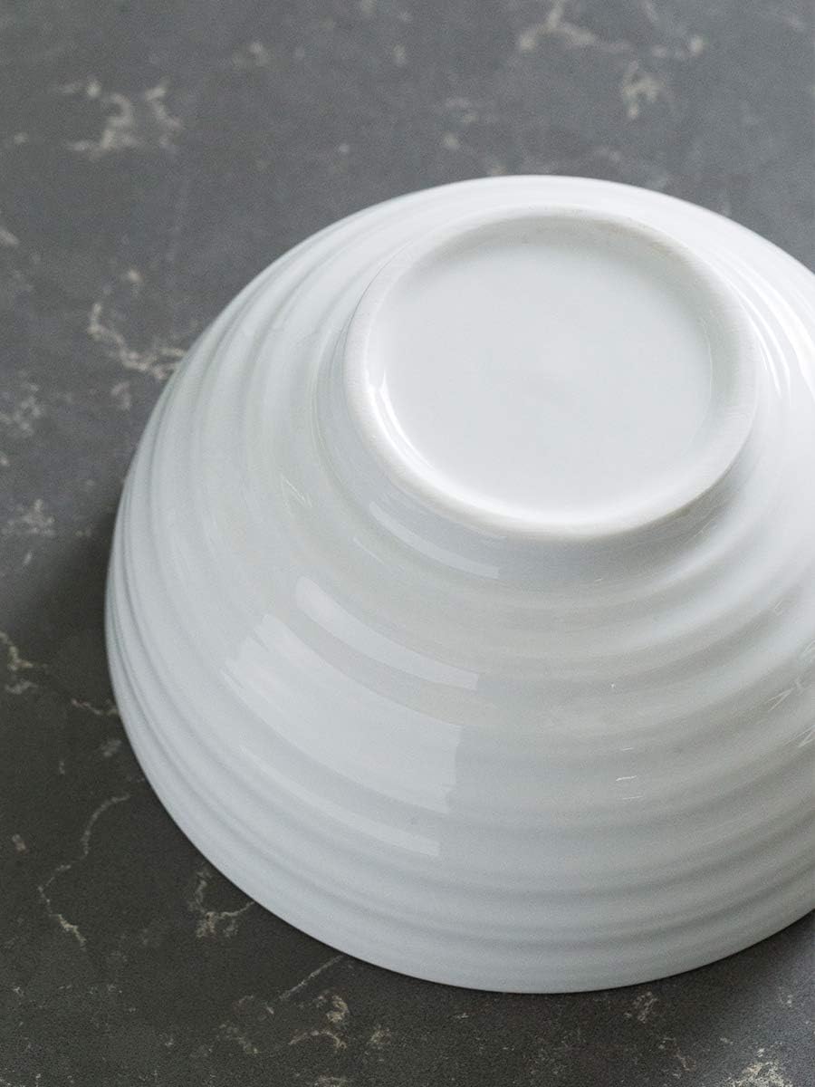28 Ounces Porcelain Soup Bowl Set with Serving Stand Large Bowl for Cereal Soup Salad with Bowl Organizer, 6 pack: Kitchen & Dining