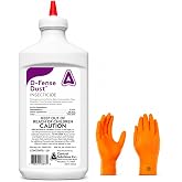 D-Fense Dust 1 lbs - Water Resistant, 8 Month Control, Targets: Ants, roaches, Bed Bugs, Scorpions, Spiders and More with USA Supply Gloves and Pest Identification Card