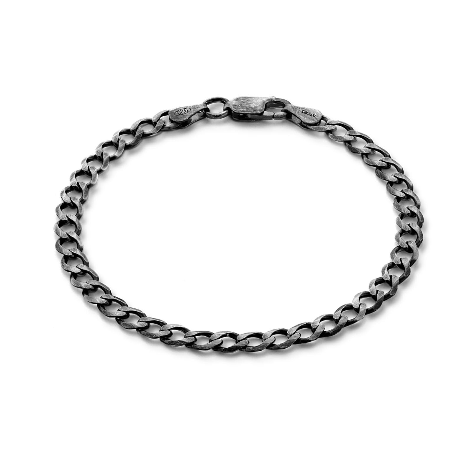 Premium Mens Bracelet Crafted From 925 Sterling Silver With Black Oxidized Finish