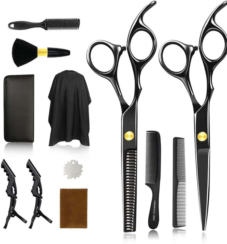 Hair Cutting Scissors Professional Hair Cutting Kit Tooth Shears Scissor&Straight Scissors Home Hair Cutting Shear for Women, Men, Kids, Gift for Friends, Family : Beauty