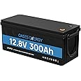 12V 300Ah LiFePO4 Lithium Battery, Build-in 200A BMS with Low Temp Protection, Up to15000 Cycles, Deep Cycle Lithium Battery for RV, Camper, Solar Energy Storage, Boats, Trolling Motor, Off Grid