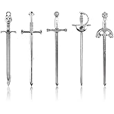 5 Pcs Silver Sword Bookmark, Mini Antique Swords Charms & Knife Bookmark, Zinc Alloy Mini Swords for Jewelry Making, Reading Bookmarks for Book Lovers