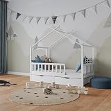 VitaliSpa Franka White House Bed 80x160 cm with 2 Drawers & Mattress view 2