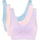 Genie Bra Women's 3 Pack - Wireless, Solid Color Seamless