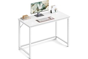 VASAGLE Computer Desk, Office Work Desk, 19.7 x 39.4 x 29.9 Inches, for Study, Bedroom, Home Office, Living Room, Maple White