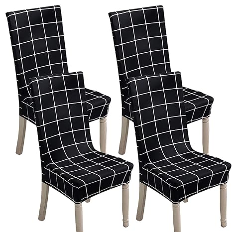 STARUBY universell 4er/Set Stuhlhussen, Stretch Hussen Stuhlüberzug Elastisch Waschbar Abnehmbare Stuhl Abdeckungen für Haus 