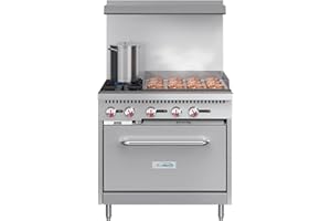 KoolMore 36 in. 2 Burner Commercial Natural Gas Range with 24 in. Griddle (KM-CRG36-NG)