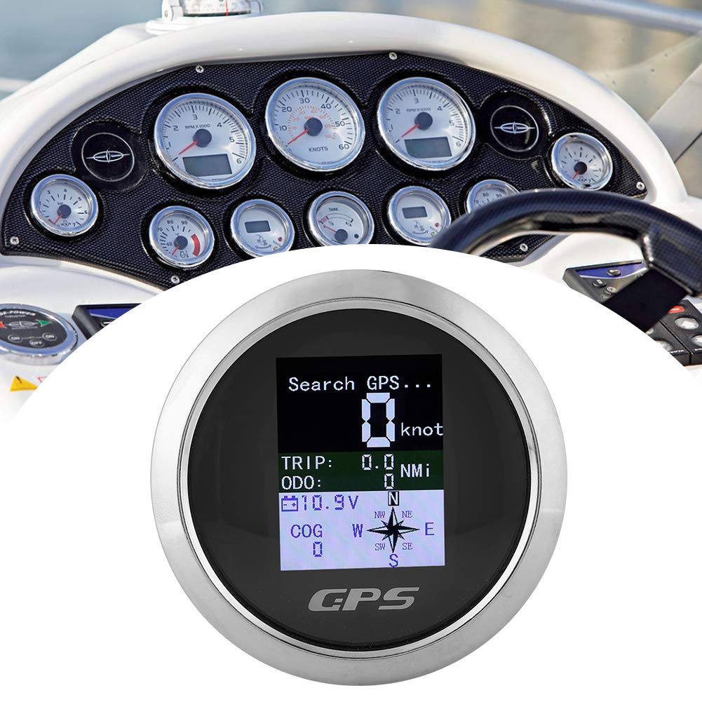 GPS Speedometer Speed Gauge Odometer for Car Boat 85mm (Bl k Dial)