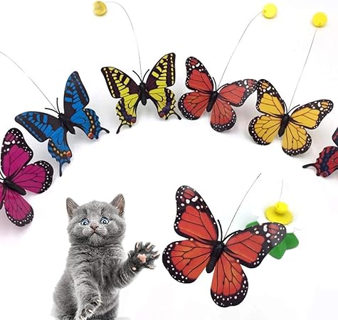 flying butterfly cat toy