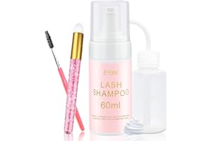 EMEDA Lash Shampoo Kit - 3.38 fl.oz / 100ml Gentle Foam Lash Cleanser, Oil-Free Cleaning for Wash Extension/Natural Eyelash Bath with Rinse Bottle Lash Brush