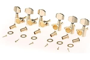 Musiclily Pro R15J 3R3L 15:1 Ratio Full Sealed Machine Heads Tuners Tuning Pegs Keys with Big Hex Button Right Angle Screw fo