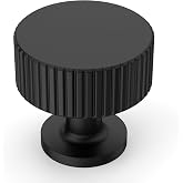 Amerdeco 10 Pack Matte Black Cabinet Knobs | Single Hole Cabinet Pulls, Drawer Knobs and Pulls for Bathroom Cabinets ZH0071