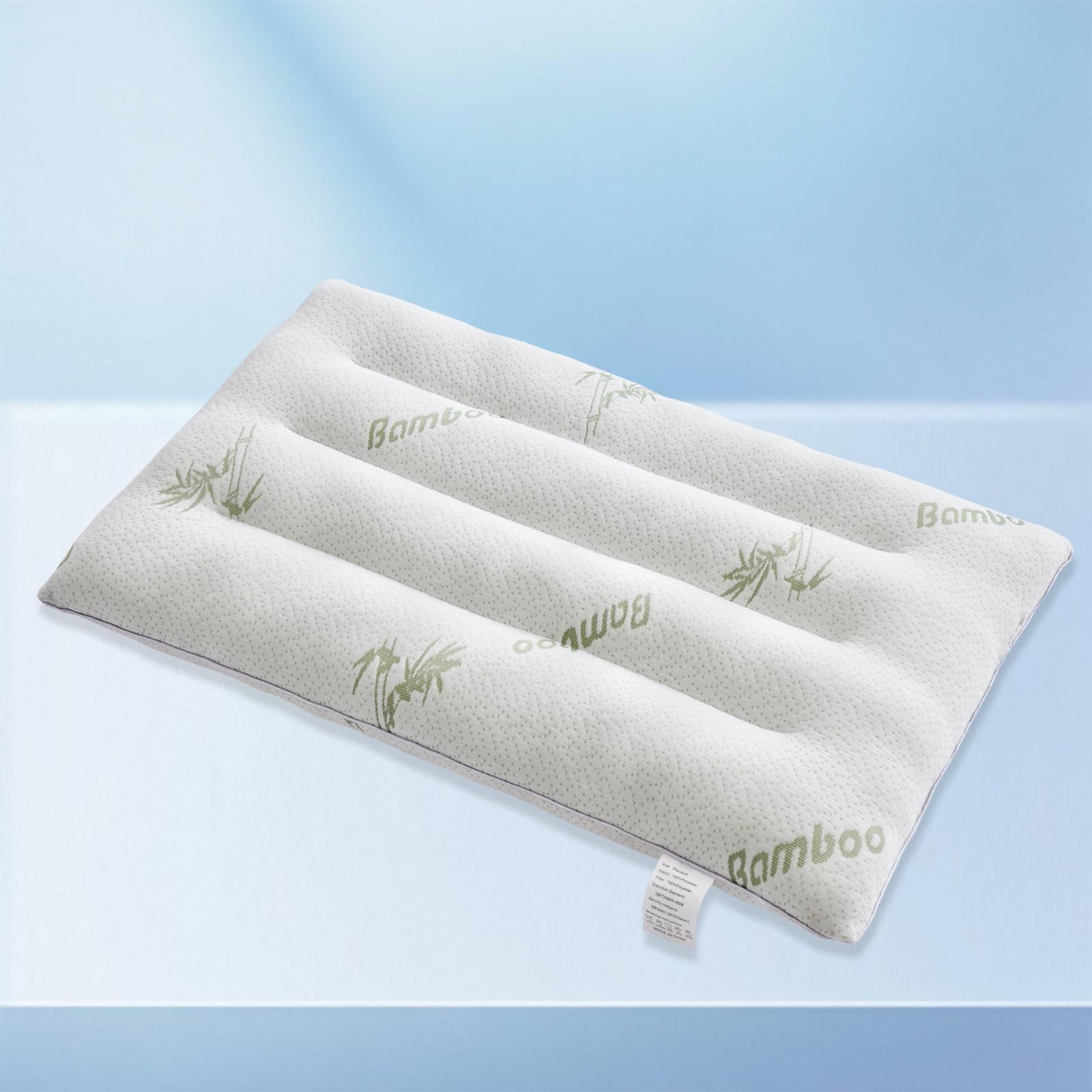 Photo 1 of SWTMERRY Ultra Thin Pillows for Sleeping, Flat Pillows for Stomach & Side Sleepers, Rayon Derived from Bamboo, 7D High Support 2.5 inch Height Slim Bed Pillow