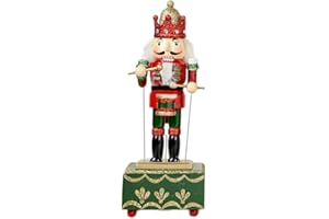 ZaH 12 Inch Christmas Ornament Nutcracker Wooden Music Box Christmas Decorations Gifts Nutcracker Puppets, Drum