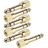 GIMILINK Audio Aux Converter 6.35mm (1/4) to 3.5mm (1/8) inch Female to Male (1/4 Male to 1/8 Female (6-Pack))