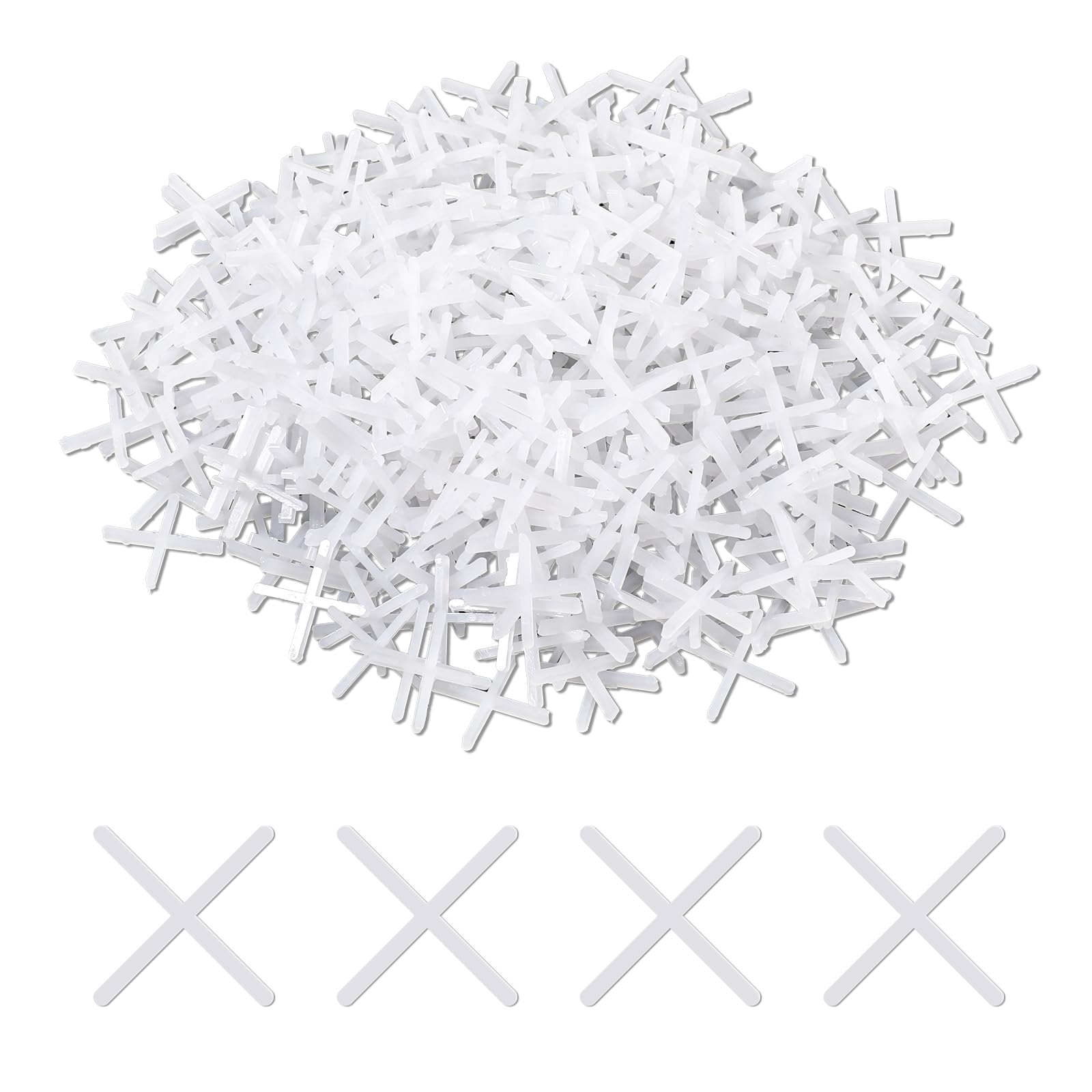 Photo 1 of 1/16 Inch Tile Spacers, 500 Pcs Cross Tile Leveling Clips Floor Wall Plastic Tiles Shim for Various Types of Ceramic Tiles Installation Leveling