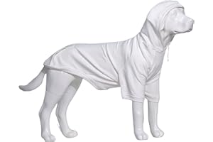 Lovelonglong Blank Basic Hoodie Sweatshirt for Dogs 100% Cotton Fits Small Medium Dachshund Large Dog Off White 3XL